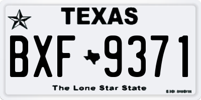 TX license plate BXF9371