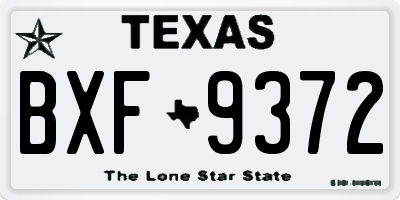 TX license plate BXF9372