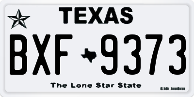 TX license plate BXF9373