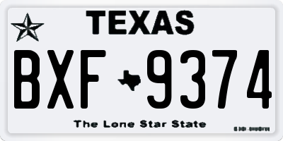 TX license plate BXF9374