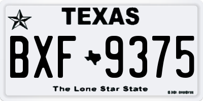 TX license plate BXF9375