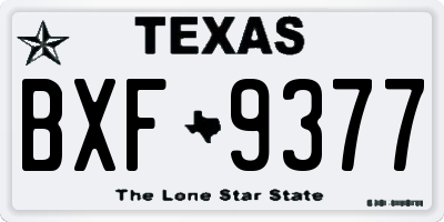TX license plate BXF9377
