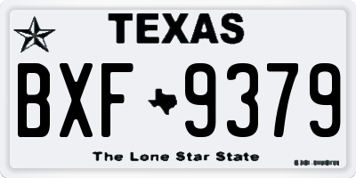 TX license plate BXF9379