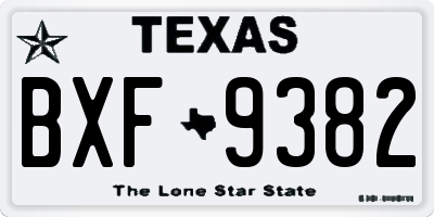 TX license plate BXF9382
