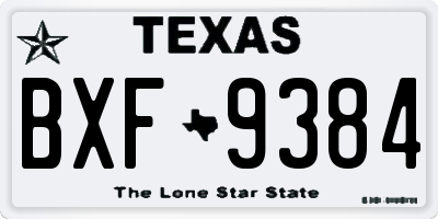 TX license plate BXF9384