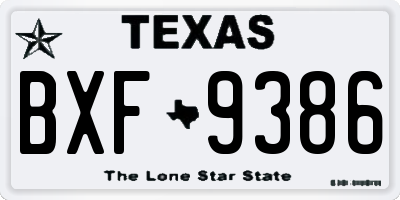 TX license plate BXF9386