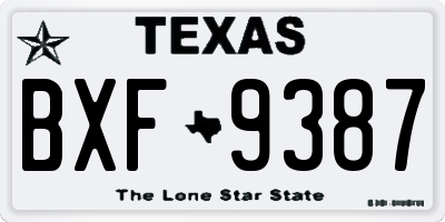 TX license plate BXF9387