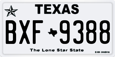 TX license plate BXF9388