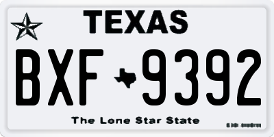 TX license plate BXF9392