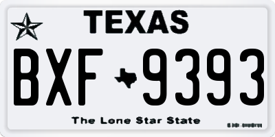 TX license plate BXF9393