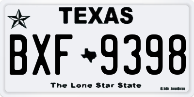 TX license plate BXF9398