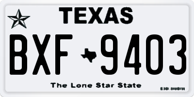 TX license plate BXF9403