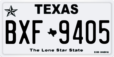 TX license plate BXF9405