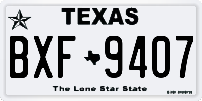 TX license plate BXF9407