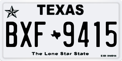 TX license plate BXF9415