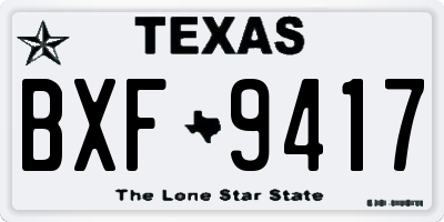 TX license plate BXF9417