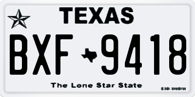 TX license plate BXF9418