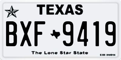 TX license plate BXF9419
