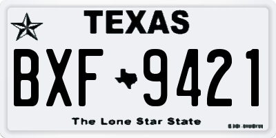 TX license plate BXF9421