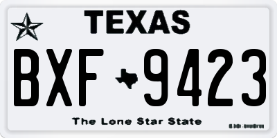 TX license plate BXF9423