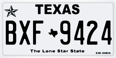 TX license plate BXF9424