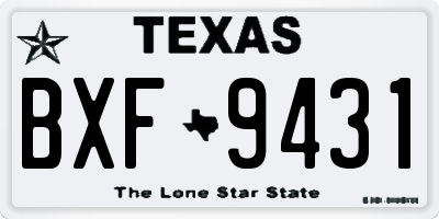 TX license plate BXF9431