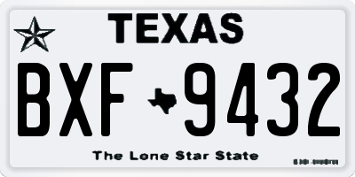 TX license plate BXF9432