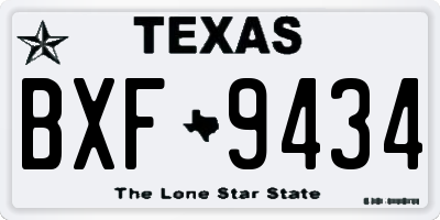 TX license plate BXF9434