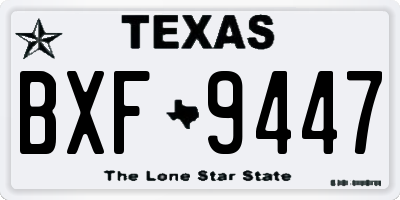 TX license plate BXF9447