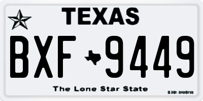TX license plate BXF9449