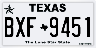 TX license plate BXF9451