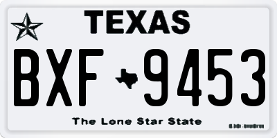 TX license plate BXF9453