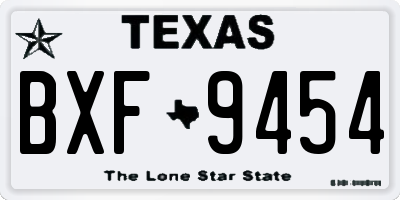 TX license plate BXF9454