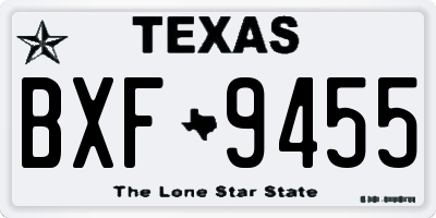 TX license plate BXF9455