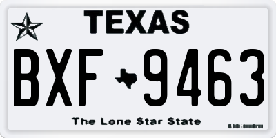 TX license plate BXF9463