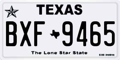 TX license plate BXF9465