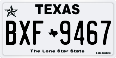 TX license plate BXF9467