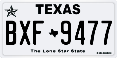TX license plate BXF9477