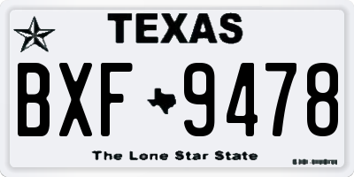 TX license plate BXF9478