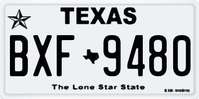 TX license plate BXF9480
