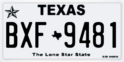 TX license plate BXF9481
