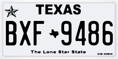 TX license plate BXF9486