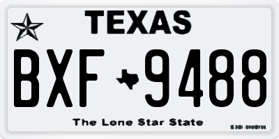 TX license plate BXF9488