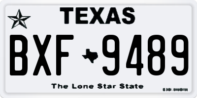 TX license plate BXF9489