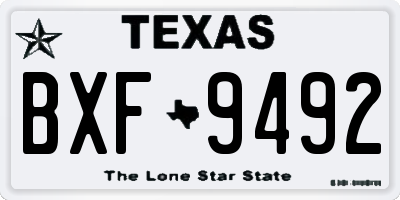 TX license plate BXF9492