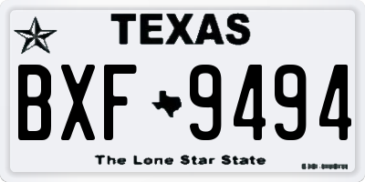 TX license plate BXF9494