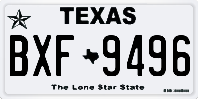 TX license plate BXF9496