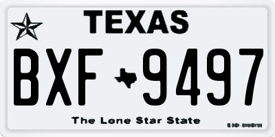 TX license plate BXF9497