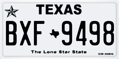 TX license plate BXF9498