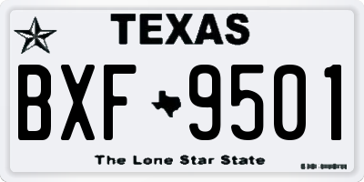 TX license plate BXF9501